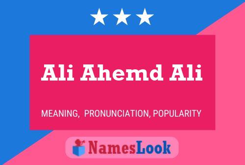 Ali Ahemd Ali Name Poster