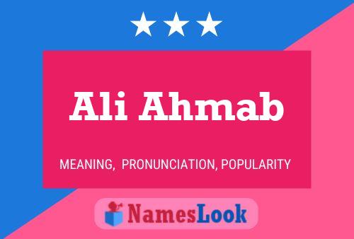 Ali Ahmab Name Poster