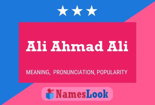 Ali Ahmad Ali Name Poster