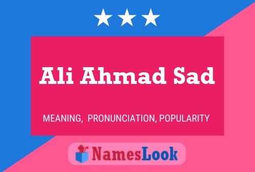 Ali Ahmad Sad Name Poster