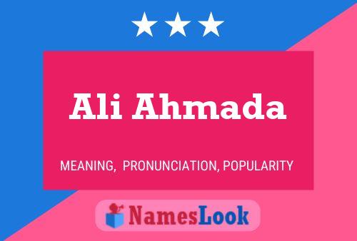 Ali Ahmada Name Poster