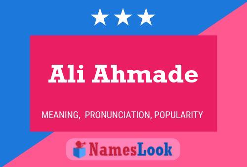 Ali Ahmade Name Poster