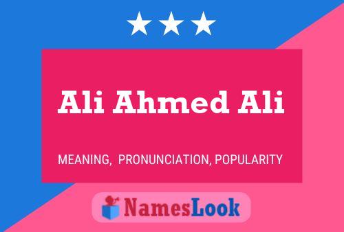 Ali Ahmed Ali Name Poster