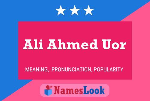 Ali Ahmed Uor Name Poster