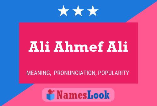 Ali Ahmef Ali Name Poster