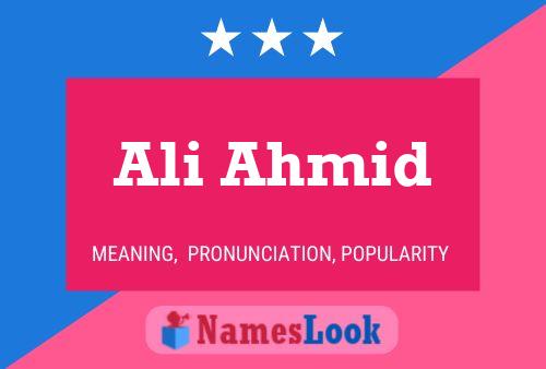 Ali Ahmid Name Poster