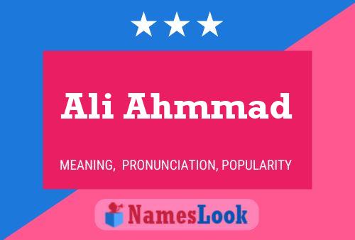 Ali Ahmmad Name Poster