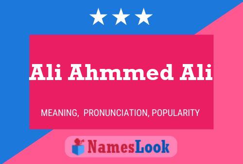 Ali Ahmmed Ali Name Poster