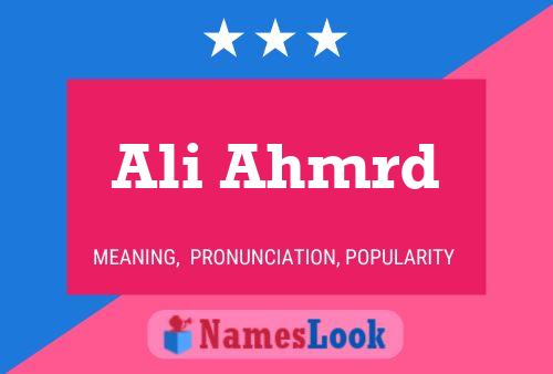 Ali Ahmrd Name Poster