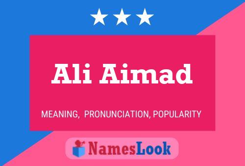 Ali Aimad Name Poster