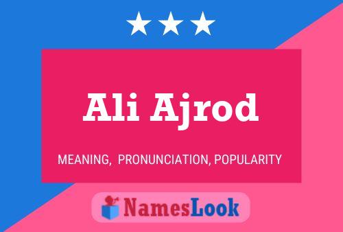 Ali Ajrod Name Poster