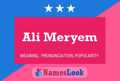 Ali Meryem Name Poster