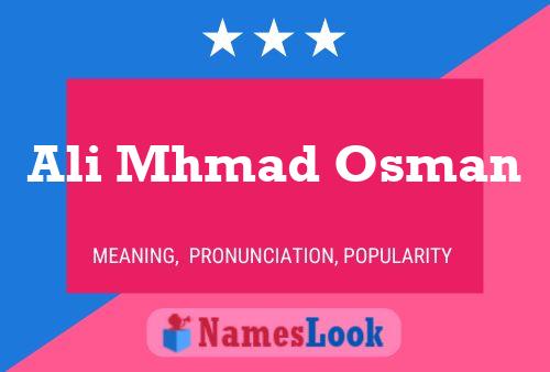 Ali Mhmad Osman Name Poster