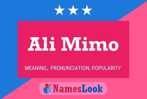 Ali Mimo Name Poster