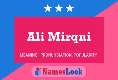 Ali Mirqni Name Poster