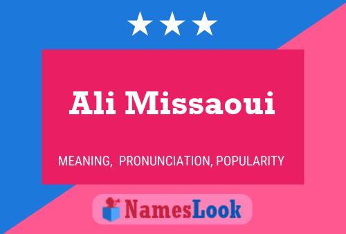 Ali Missaoui Name Poster