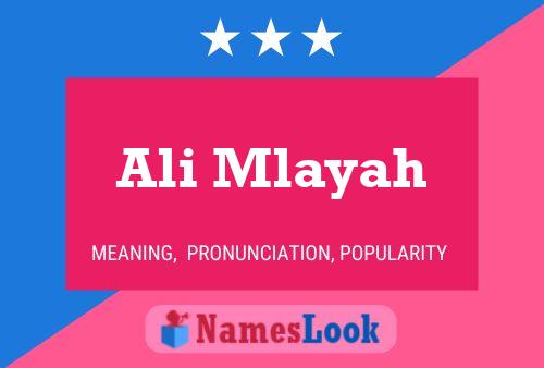 Ali Mlayah Name Poster