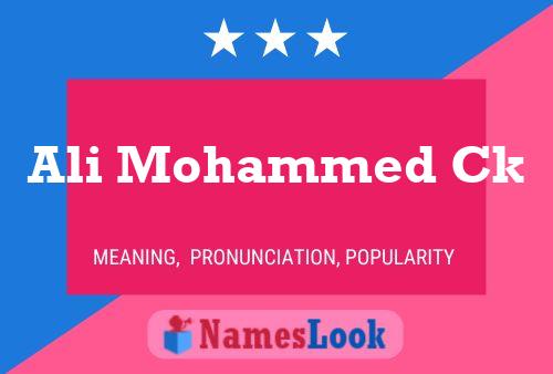 Ali Mohammed Ck Name Poster