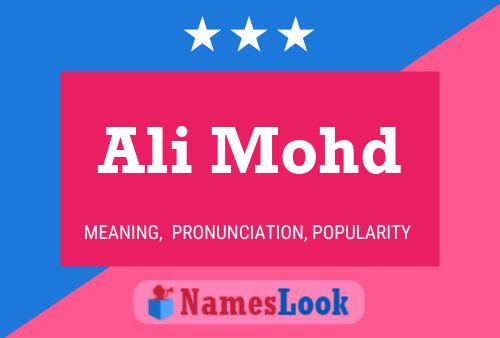 Ali Mohd Name Poster