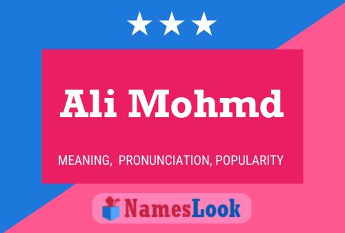 Ali Mohmd Name Poster