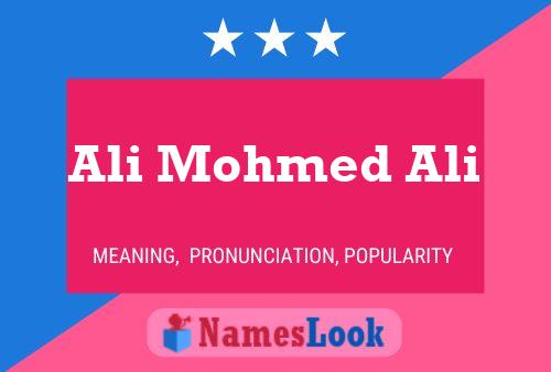 Ali Mohmed Ali Name Poster