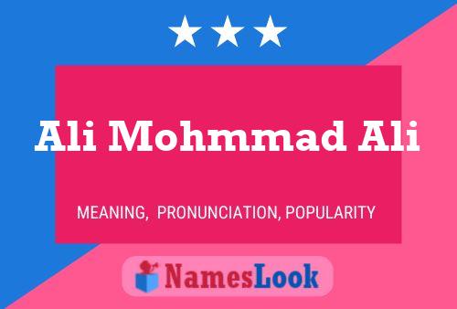 Ali Mohmmad Ali Name Poster