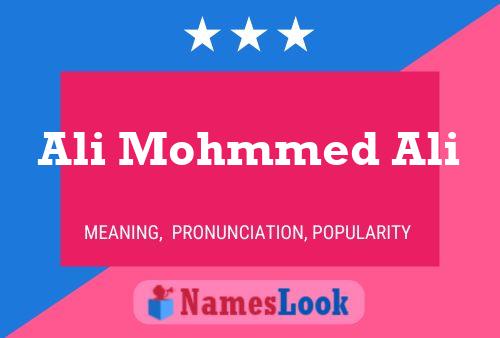 Ali Mohmmed Ali Name Poster