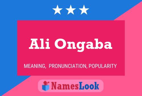 Ali Ongaba Name Poster