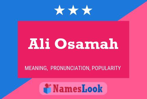 Ali Osamah Name Poster