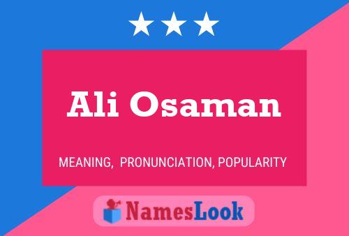 Ali Osaman Name Poster