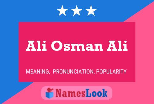 Ali Osman Ali Name Poster