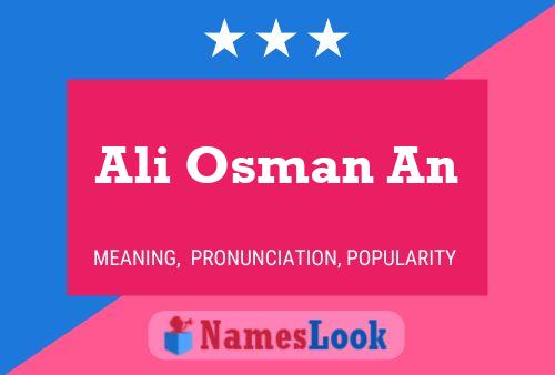 Ali Osman An Name Poster