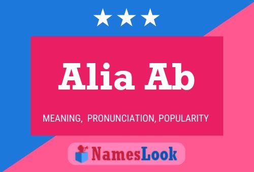 Alia Ab Name Poster