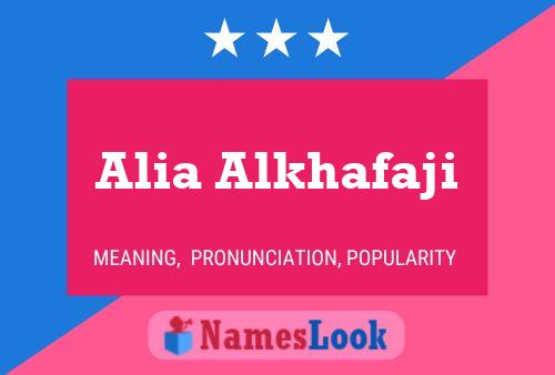 Alia Alkhafaji Name Poster