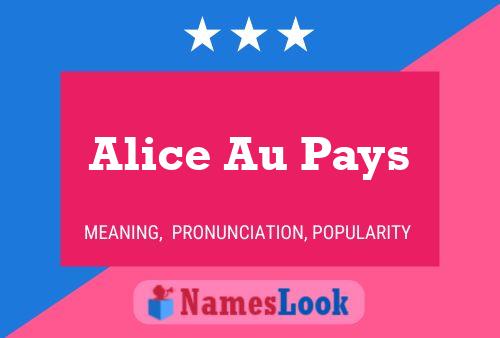 Alice Au Pays Name Poster