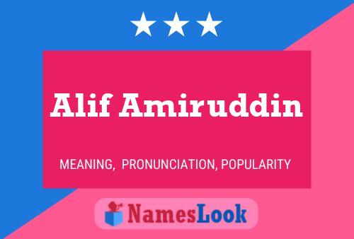 Alif Amiruddin Name Poster