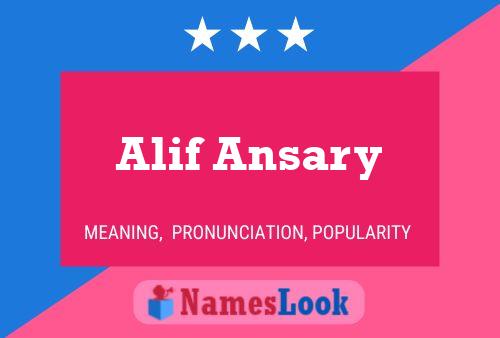 Alif Ansary Name Poster