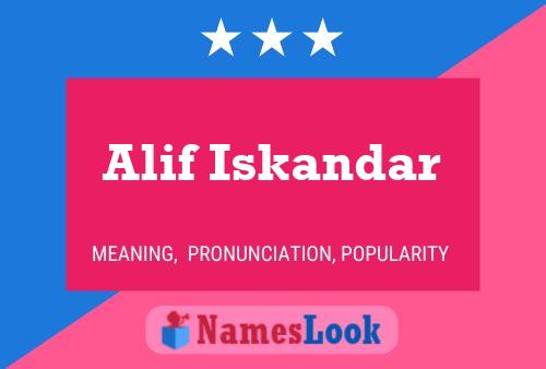 Alif Iskandar Name Poster