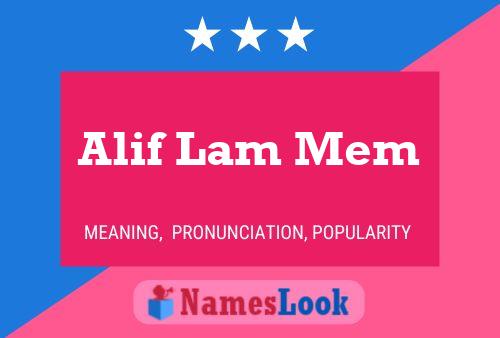 Alif Lam Mem Name Poster