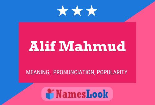 Alif Mahmud Name Poster