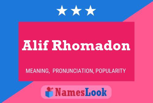 Alif Rhomadon Name Poster