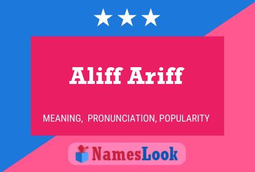 Aliff Ariff Name Poster