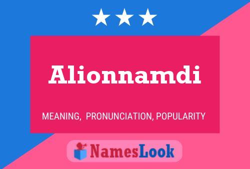 Alionnamdi Name Poster