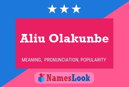 Aliu Olakunbe Name Poster