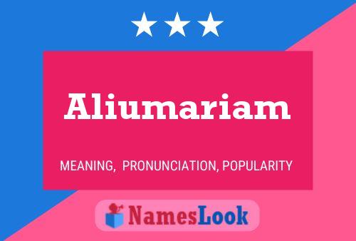 Aliumariam Name Poster