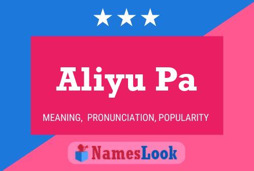 Aliyu Pa Name Poster