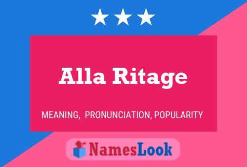 Alla Ritage Name Poster