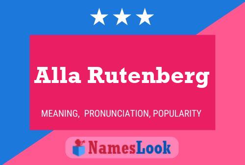 Alla Rutenberg Name Poster