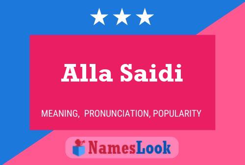 Alla Saidi Name Poster