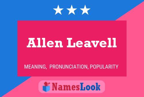 Allen Leavell Name Poster